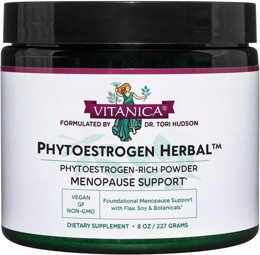 [BRSWIZ3RBMPWEGDE] Vitanica Phytoestrogen Herbal Non-GMO PMS, Menopause Relief Supplement for Women, Hormone Balance, Night Sweats & Hot Flash Relief, Soy Isoflavones, Vegan, Powder 8 Oz (Phytoestrogen Herbal)
