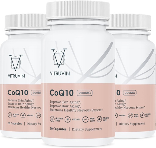 [BRSROZIFAQCWMAL7] Vitruvin Ubiquinol COQ10 – Coenzyme Q10 Ultra-absorbable, co q 10 Antioxidant Supplement for Vascular and Heart Health, Healthy Skin and Hair, Healthy Aging