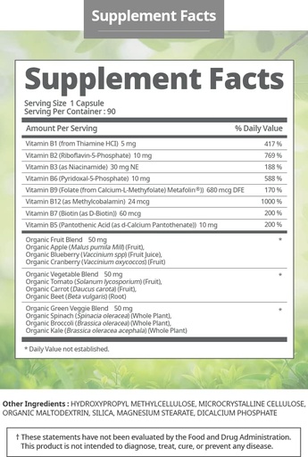 [BRSRMGTYBB6GMADZ] 人体维生素B 复合体 Vegan Gluten 自由非转基因生物