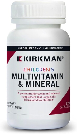 [BRSWI2QLBQNB4EY3] Kirkman - Umeentzako Multivitamin & Mineral kapsulak - 120 kapsulak - Potent Broad Spectrum bitamina/Mineral osagarria - Coenzyme Q-10-rekin - Kolore artifizialik edo flavorsik gabe