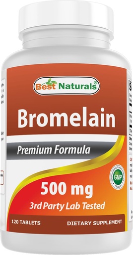 [BRSWIGQMCACWMHLY] Best Naturals Bromelain Proteolytic Digestive Enzymes Supplements, 500 mg, 120 Tablets - Supports Healthy Digestion, Joint Health, Nutrient Absorption