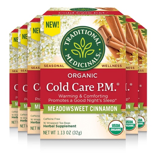 [BRSW2ZQ7AEFBMHL2] Traditional Medicinals Tea Cold Care Pm, 16 Count (Pack Of 6)