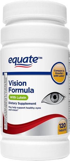 [BRSWKEY7BAAGA33Y] Equate - nägemus valem luteiiniga, silmade tervise vitamiinide ja mineraalide lisandiga, 120 tabletti võrra