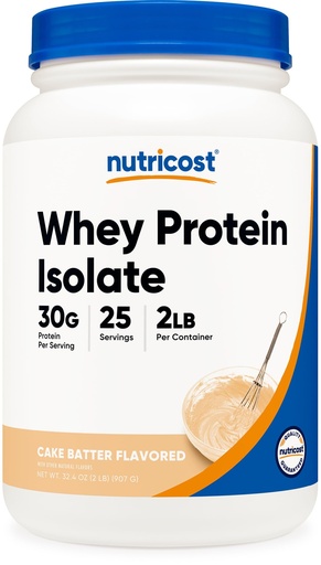 [BRSRMZDQDINQIALF] Nutricost Whey Protein Isolate Powder (Cake Batter, 2LBS)