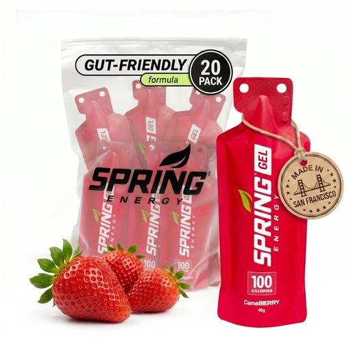 [BRSWG232OAFQYDQY] Spring Energy - Canaberry - Strawberry Smoothie Gel (Vegan) 100 Kcal - 20 Pack