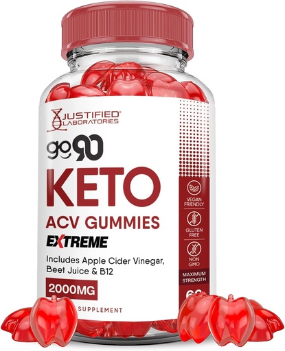 [BRSRMCA5BEPRUHI3] Justified Laboratories Go 90 Keto ACV Gummies Extreme 2000MG Go90 Keto Gummies Apple Cider Vinegar Formulated with Pomegranate Beet Juice Powder B12 Vegan Non GMO 60 Gummys