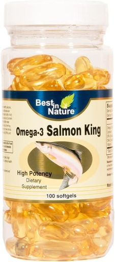 [BRSWIZAAAR5BGGD4] Omega-3 Salmon King Fish Oil 1000mg 100softgels - high Potency EPA/DHA. Omega-3 Fatty acids
