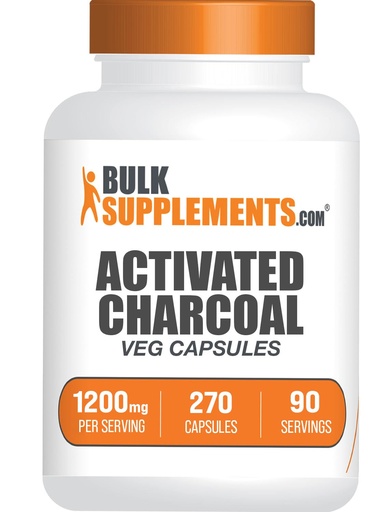 [BRSROZYCBB5R6HL6] BulkSupplements.com Activated Charcoal Capsules - Activated Charcoal Supplement, from Coconut Shell - Vegan & Gluten Free, 3 Capsules per Serving (1200mg), 270 Count (Pack of 1)