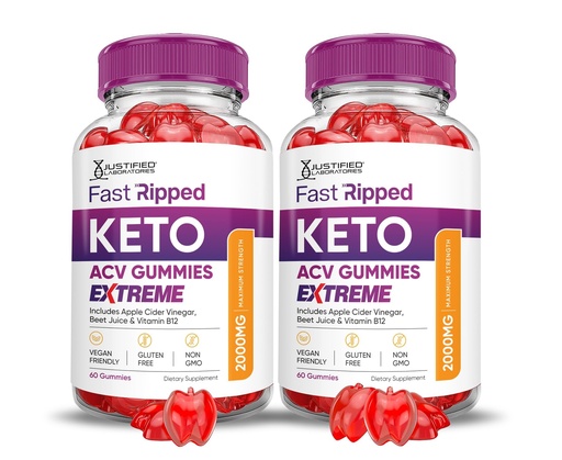 [BRSRAYL5OENWCETA] (2 Pack) Fast Ripped Keto ACV Gummies Extreme 2000MG Fast Ripped Keto Gummies Apple Cider Vinegar Formulated with Pomegranate Beet Juice Powder B12 Vegan Non GMO 120 Gummys