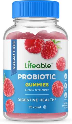 [BRSW2A37BN4BYDIZ] Lifeable Sugar Free Probiotics – Great Tasting Natural Flavor Gummy Supplement Chewable – GMO Free, Vegetarian, Gluten Free – for Gut Health and Immune Support – for Adults, Men, Women – 90 Gummies