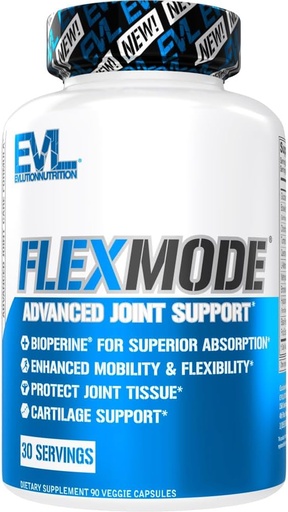 [BRSWG2Y3B4HQOFD2] Evlution High Absorption Joint Support Supplement FLEXMODE Joint Supplement with Advanced Joint Vitamins Including Glucosamine Chondroitin MSM Boswellia and Hyaluronic Acid - 30 Servings