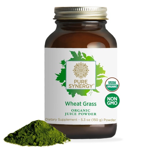 [BRSWIFT7BYCAEFDU] PURE SYNERGY Organic Wheat Grass Juice Powder | Chlorophyll-Rich Green Juice Powder | Raw Organic USA Wheat Grass | for Energy, Alkaline Balance, and Digestion Support (5.3 oz.)