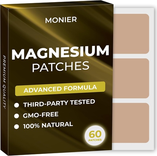 [BRSRAHAYC56BAEY7] Magnesium paikat (Pack of 60) - 100% Natural Patch naisille ja miehille - kalsium - Lihas- ja luutuki, Calming - parannettu Formula