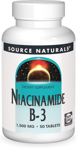 [BRSWIYT3OMAGGE3I] Źródło Naturals Niacinamide B-3, 1500 mg Suplement diety - 50 tabletek