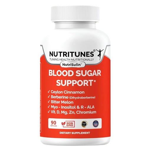 [BRSRAFL3CUIQACTA] Ceylon Cinnamon & Berberine (Dihydroberberine) Supplement for Blood Sugar Support with Added Blood Sugar Complex Myo-Inositol Bitter Melon R-ALA VIT. D Chromium Magnesium & Zn– 90 NutriSulin Capsules