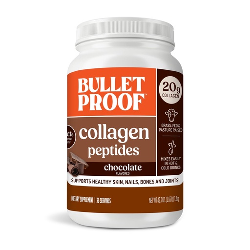 [BRSWYAQEB57AKCYZ] Bulletproof Chocolate Collagen Protein Powder with MCT Oil, 19g Protein, 42.3 Oz, Value Size, Collagen Peptides and Amino Acids for Healthy Skin, Bones and Joints