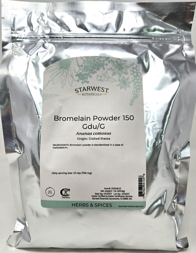 [BRSWIYANDMPR63QZ] Bromelain Powder 150gdu - Ananas comosus, 1 lb,(Starwest Botanicals)