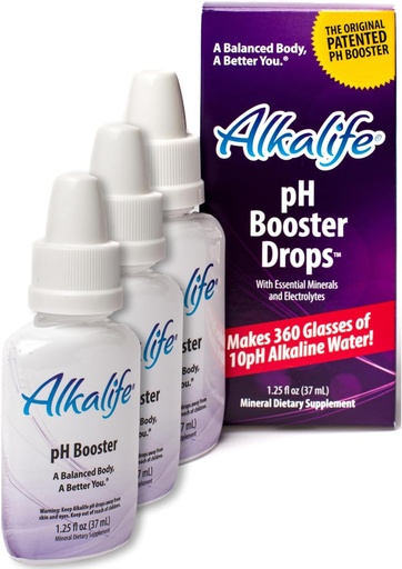 [BRSRAED4PIBAYCDA] Alkalife Alkaline Water Drops - The First Patented Alkalizing pH Booster w/Minerals & Electrolytes - Balance pH, Neutralize Acid, Immune Support, Peak Performance, Detox, Overall Wellness - Pack of 3