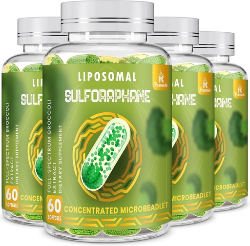 [BRSROAT3O4GQOGTZ] 800 MG Sulforaphane lipossomal, entrega dupla poderosa para máxima absorção e potência, extrato de brócolis de espectro completo, antioxidante e suplemento de fígado, 240 Softgels