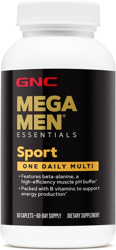 [BRSWGYALCFYAKFLZ] GNC Mega Vyrai Essentials Sport One Daily Multivitamine ® 124; Energijos gamybos ir veiklos parama ® 124; 60 Skaičiavimas