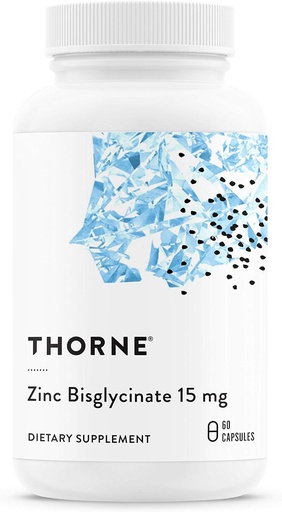 [BRSWYEA5BB6WAYAZ] THORNE - Zinc Bisglycinate 15mg - Daily Support for Skin, Eye & Immune System Health* - Chelated Zinc Supplement - 60 Servings