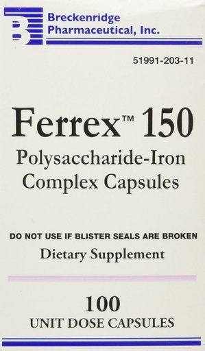 [BRSWKGQ4PMDGCDQV] Ferrex 150 капсули, 100ct (3 Опаковка)
