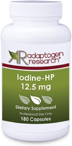 [BRSWGBANB4IAI3IZ] Iodine - HP 12.5 mg | High Potency Iodine Complex| Sodium Iodide Potassium Iodide | 180 Vegetarian Capsules | Adaptogen Research