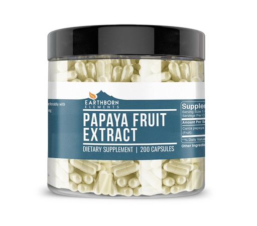 [BRSWYYIHOYPAMFDL] Earthborn Elements Papaya Fruit Extract 200 Capsules, Pure & Undiluted, No Additives