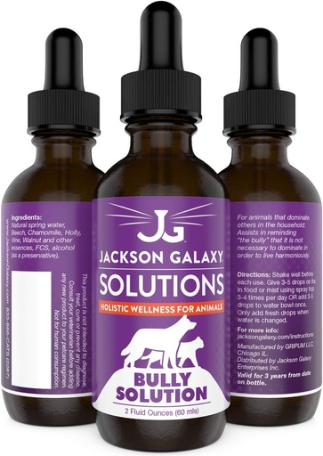 [BRSWIZTRDF6QG3L6] Jackson Galaxy: Bully Solution (2 oz.) - Pet Solution - Promotes Relaxation and Calmness - Can Support Bullying and Dominance - All-Natural Formula - Reiki Energy