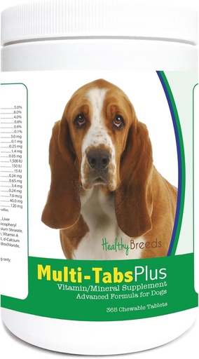 [BRSWKZINAAHWOFLE] Healthy Breeds Basset Hound Multi-Tabs Plus Chewable Tablets 365 Count