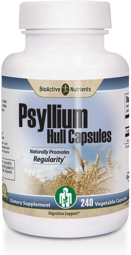 [BRSWIYYPCR7BMFD2] BIOACTIVE NUTRIENTS Psyllium Plus - 60 Caps - Χωρίς ζάχαρη - Psyllium Husk Σκόνη Κάψουλες Ίνες - Psyllium Husk Caps - Φυσικό συμπλήρωμα ινών
