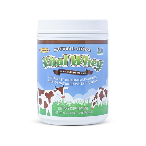 [BRSWIYYGDMIWYDL2] Grass-Fed Whey Protein Powder for Immune Vitality, Natural Cocoa 600g (30 Servings), 15g Protein Per Serve, Vital Whey, Clean Holistic, Wellness Nutrition