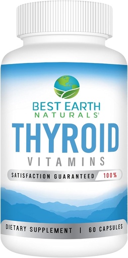 [BRSWGAT6DIHRGFYZ] Best Earth Naturals Thyroid Support Suplemento para Mujeres y Hombres - 60 cápsulas