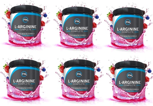 [BRSWIHITAJ6QOC3A] L-Arginine Complete - Cardio Health | 5000mg L Arginine | Nitric Oxide Booster | Natural Supplement | Mixed Berry - 6 Pack
