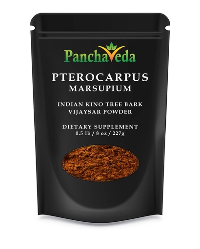 [BRSWKHQMDFYBSEDM] Ayurveda Pterocarpus Marsupium Powder (227g / 8 oz) Vijaysar Powder, Bijasar Churna, Indian Kino Tree Wild Crafted, Gluten Free, Lactose Free, GMO Free, Pure Herbal Dietary Supplement.