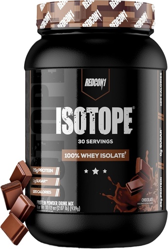 [BRSWKH32DIFWM3L5] REDCON1 Isotope 100% Whey Isolate, Chocolate - Keto Friendly Whey Protein Powder - Low Carb + Zero Added Sugar Whey Protein Isolate - Keto Protein Powder (30 Servings)