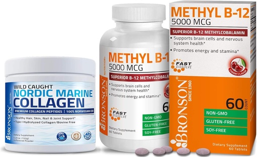 [BRSWYZQCBVYBOAIY] Bronsoni mere kollageenpeptiidid hüdrolüüsitud valgu pulber + metüül B12 5000 mcg vitamiin B12 metüülkobalamiin