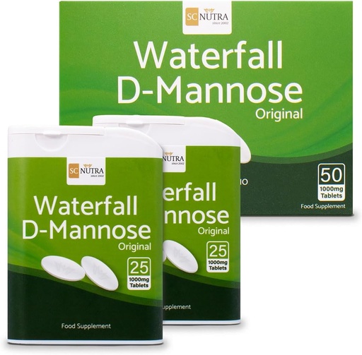 [BRSWIYILAEFBGA32] D- Mannose Δισκία 1000mg - Καταρράκτης D- Mannose πηγάζει Φυσικά από Birch - 50 δισκία - SC Nutra (Γλυκιές Κουρές)