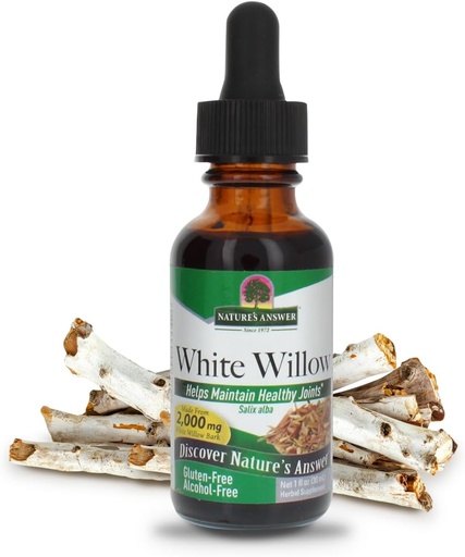 [BRSWIYTYO4AWCFTI] Natures Απάντηση White Willow Bark Extract 1 Ουγγιά - Χωρίς αλκοόλ, Χωρίς ΓΤΟ, Χωρίς Γλουτένη, Χορτοφαγικά - ημερήσιο συμπλήρωμα για την κοινή υποστήριξη και λειτουργία - Κατασκευάζεται στις ΗΠΑ, Βιολογικό Λευκό Φλοιό Γουίλοου