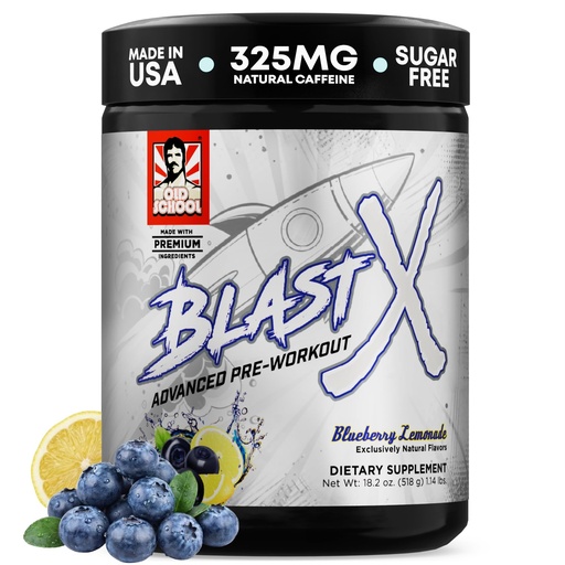 [BRSRAY36OFYQAG36] Old School Labs | Blast X Advanced Pre Workout Powder, Intense Energy Booster Preworkout for Men & Women | Blueberry Lemonade, 20 Servings