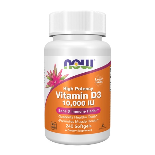 [BRSWYC3QPJYBOC3B] NOW Foods Supplements, Vitamin D-3 10,000 IU Softgels, Vitamin D, Joint Support, 240 Softgels