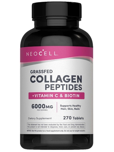 [BRSW2GQ3PIMAG2TF] NeoCell Collagen Peptides Pills | 270 Caplets | with Vitamin C and Biotin | Grass Fed Bovine | Hair, Skin, & Nails | for Women and Men