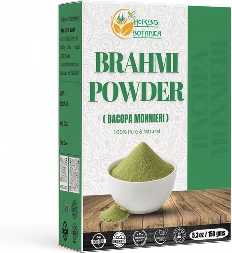 [BRSWYFT7AQAWYHQZ] Zelišča Botanica Brahmi Powder Bacopa Powder Centella Asiatica Ayurvedic Herb, naravna nega las, spodbuja rast las 