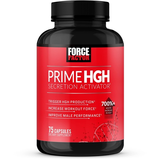 [BRSW2GADOEPQOA3A] Force Factor Prime HGH Secretion Activator, HGH Supplement for Men with Clinically Studied AlphaSize to Help Trigger HGH Production, Increase Workout Force, and Improve Performance, 75 Capsules
