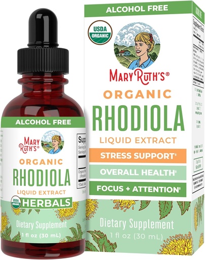 [BRSRAATYPJ7BE2DD] Rhodiola Rosea Supplement by MaryRuth's | USDA Organic Herbal Extract | Nootropic | Focus Supplement | Non-GMO | 30 Servings