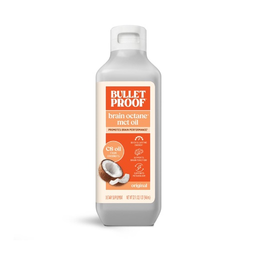[BRSWIAD6AUHQ2FQV] Bulletproof Brain Octane C8 MCT Oil, 32 oz – 100% Pure Coconut Oil, Triple-Distilled Keto Energy Supplement for Coffee & Smoothies, Unflavored, No Additives or Fillers, Non-GMO