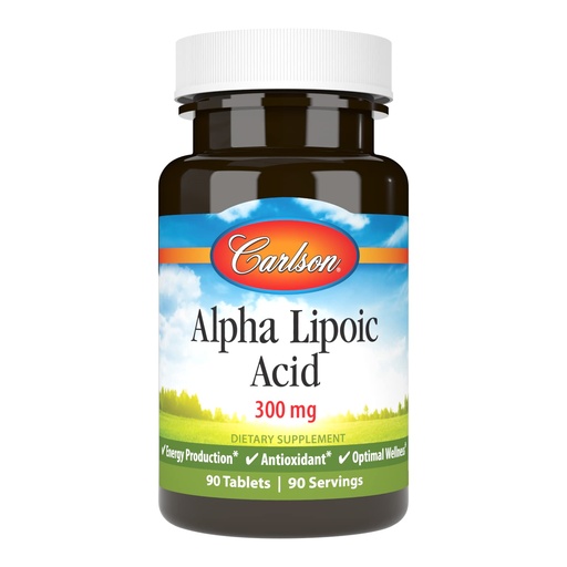 [BRSWIYILCUAAE3TI] Carlson - Alpha Lipoic Acid, 300 mg, Promotes Energy Production, 90 Tablets