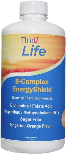 [BRSWYZIHDICGGDI6] EnergyShield Liquid B-Vitamin Complex, 32 oz, Всі B Вітаміни Ви повинні, Анти-стрес, імунітет, Імунний системний супровід, Енергетика, Флат, Ніацин, кров Підтримка