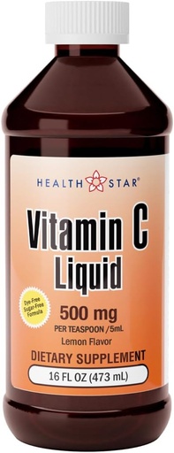 [BRSROZIPAEHRMHQY] Gericare Vitamina C lichid 500 mg - Immune Support & Global Health - Orange Flavor - 16 Fl Oz (Pachet de 1)