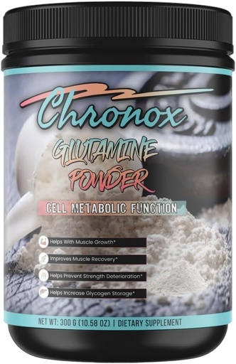 [BRSRAAQHBNYQKHI7] Chronox Organic Glutamine Powder - Boosts Cell Metabolism and Physical Performance - Glutamine Supplement for Muscle Repair and Recovery - Glutamine Powder Organic Improves Fitness Levels